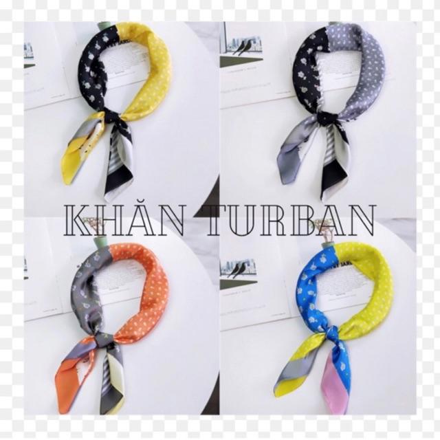 Khăn turban lụa vuông cao cấp choàng cổ size 70x70cm thanh lịch đa năng dùng làm áo yếm in hoa