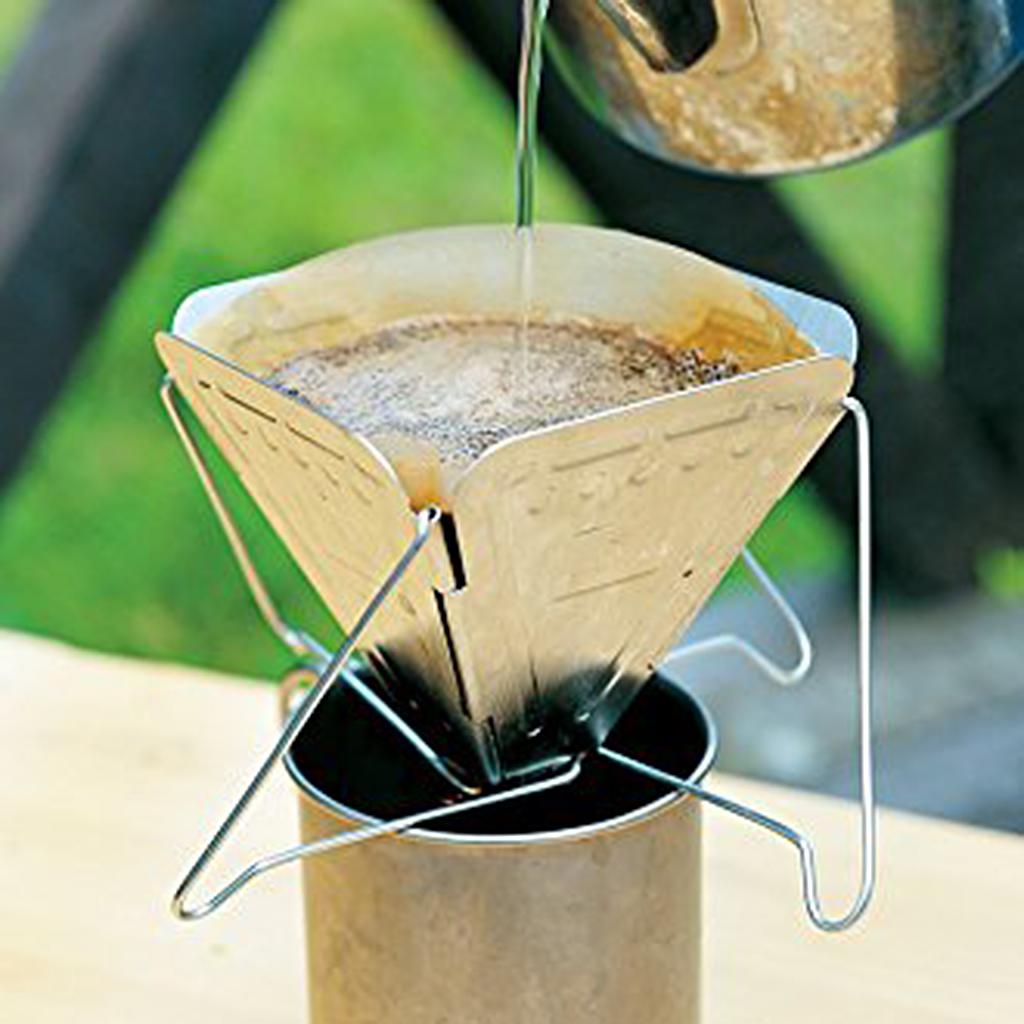 Portable Outdoor Coffee Filter Stand Stainless Steel Folding Coffee Drip