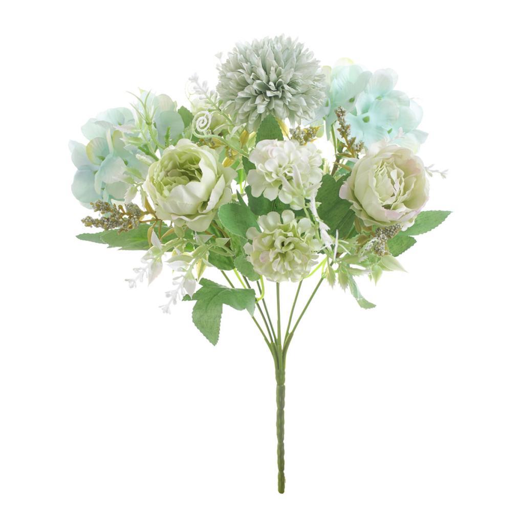 4 Pieces 7 Head Artificial Silk Peony Hand Flower Bouquet for Garden Wedding