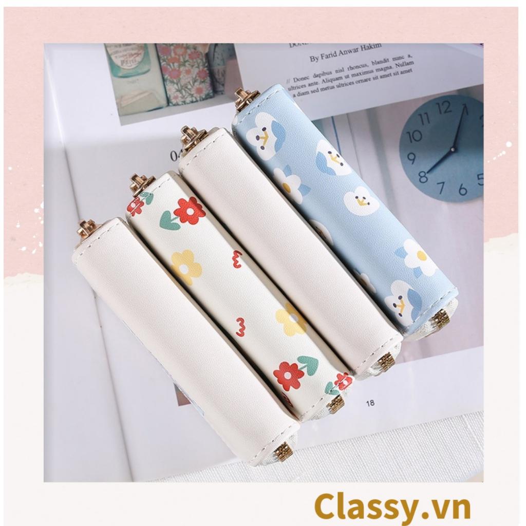 Classy Ví nữ ngắn chất liệu da, nhiều ngăn đựng thẻ, đựng tiền có khóa kéo T1382 (9 ngăn và