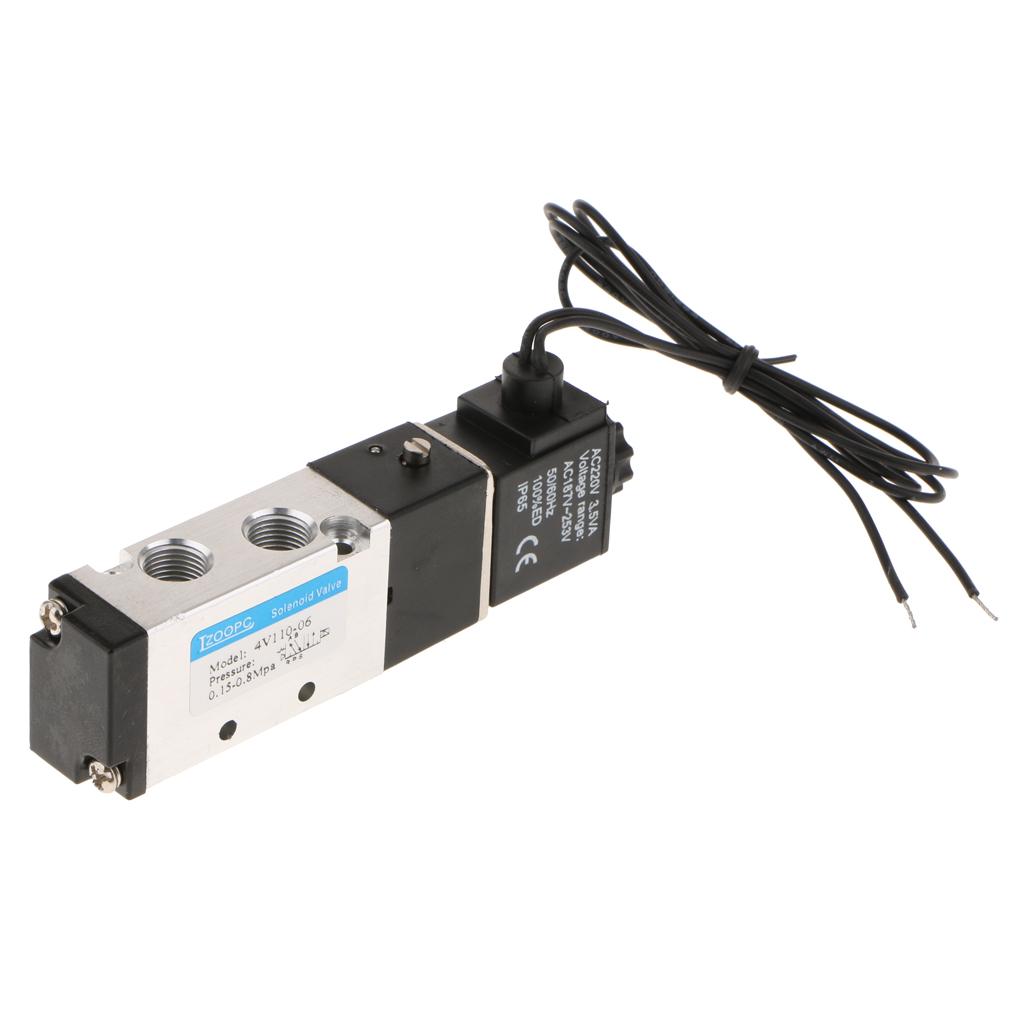 4V220-08 DC220V Van Điện Từ 5 Cổng 2 Vị Trí 5/2 Cách Bằng Khí Nén Không Khí Điều Khiển 1/4 ''Bspt Chống Áp Lực