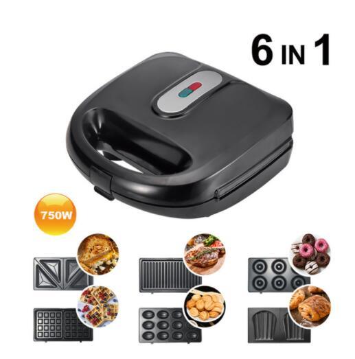 Máy ăn sáng 6 trong 1 / máy làm bánh sandwich / máy nướng / máy làm bánh quế / máy làm bánh rán / máy làm bánh ngọt