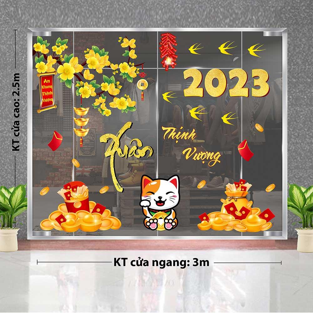 DECAL TRANG TRÍ TẾT 2023 COMBO SỐ 45