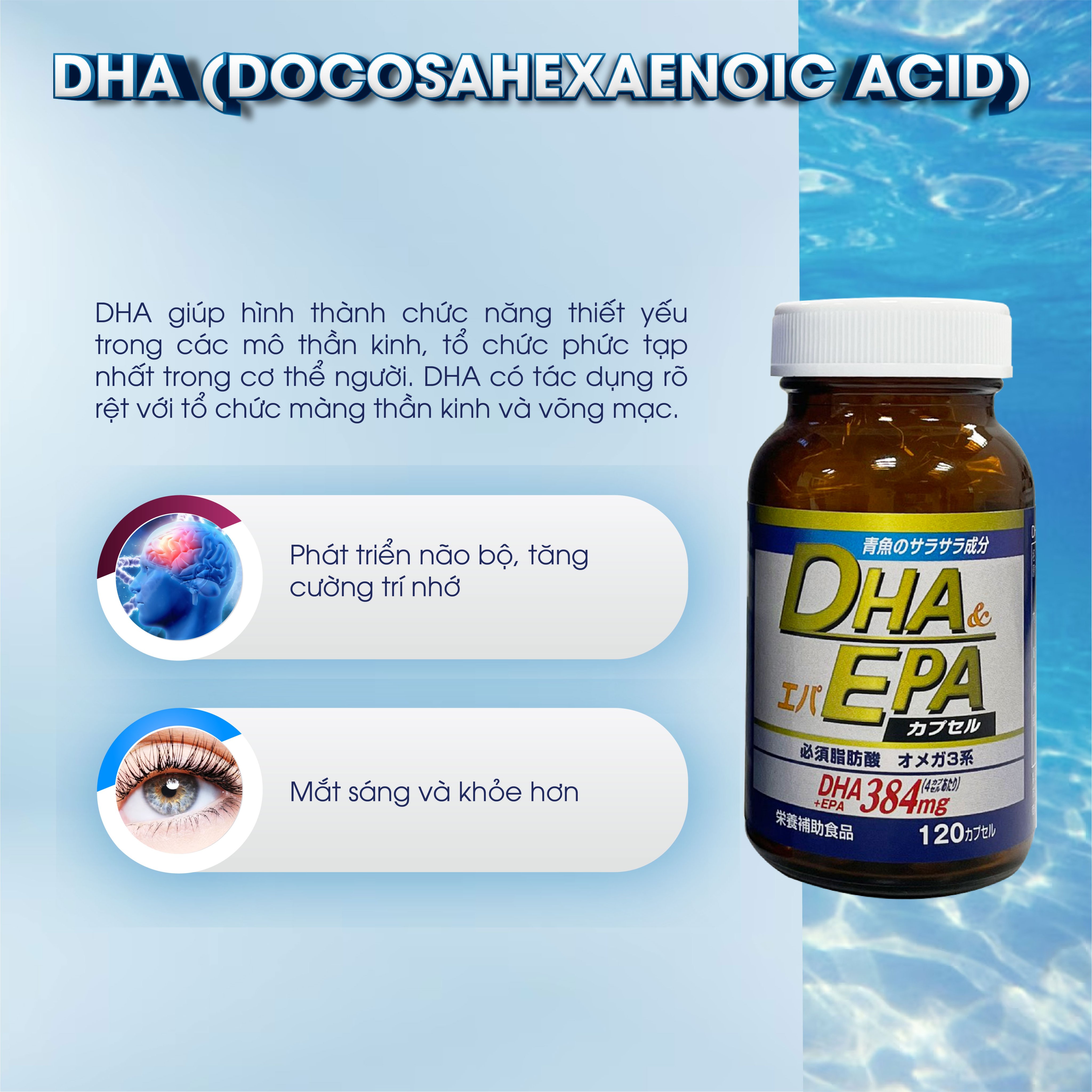 Viên uống bổ sung DHA EPA Nhật Bản - bổ não, sáng mắt tốt cho tim mạch