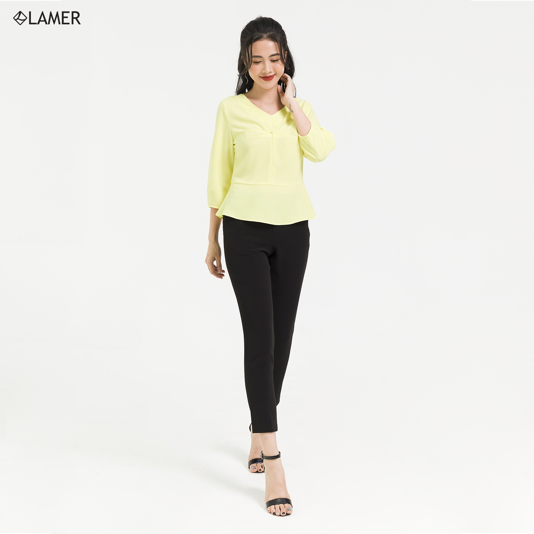 Áo peplum xếp ly ngực LAMER L61B20Q035-S2700