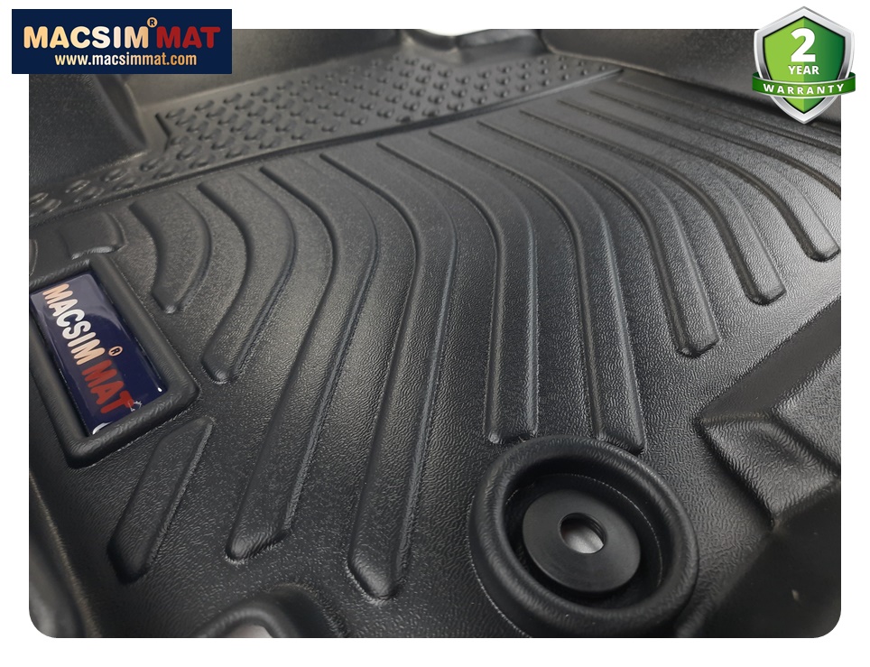 Thảm lót sàn xe ô tô Hyundai Santafe 2014-2018 Nhãn hiệu Macsim chất liệu nhựa TPE cao cấp màu đen