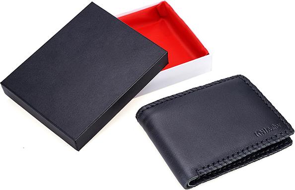 Ví nam da bò đan viền thủ công cao cấp kiểu ví ngang DB1-VI1TCK7 + Tặng kèm móc khóa da bò, hộp và túi giấy đựng quà sang trọng