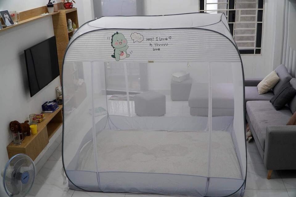 Màn Chụp Đỉnh Vuông Cao Cấp Mộc Miên - Kích Thước 1,6mx2m