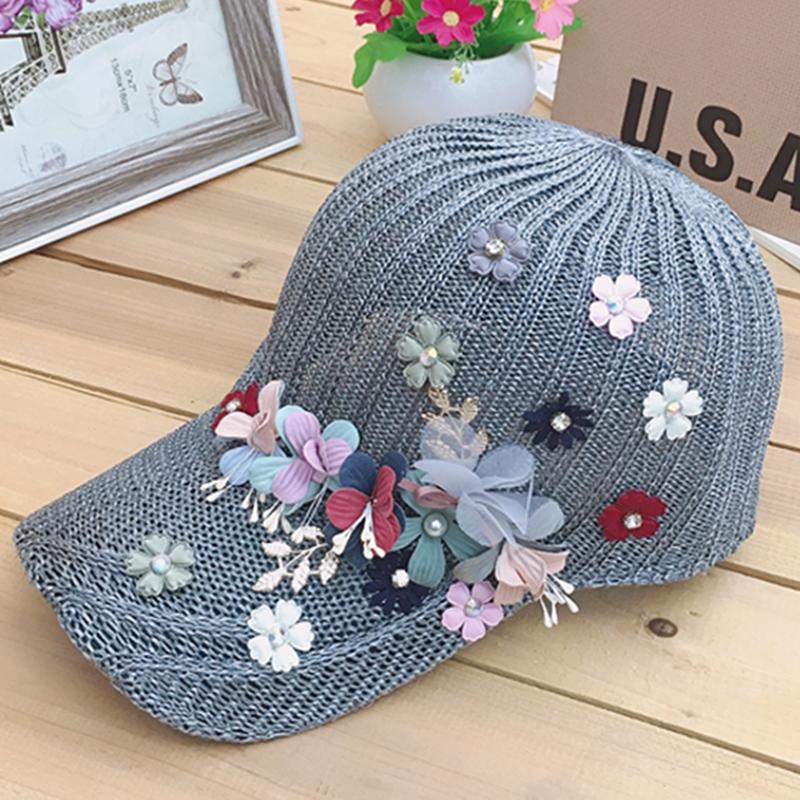 Nữ của Mũ Bóng Chày Nóng Kim Cương Hoa Bé Gái Mũ Snapback Người Phụ Nữ trai Nữ Lưới Mùa Hè Hat