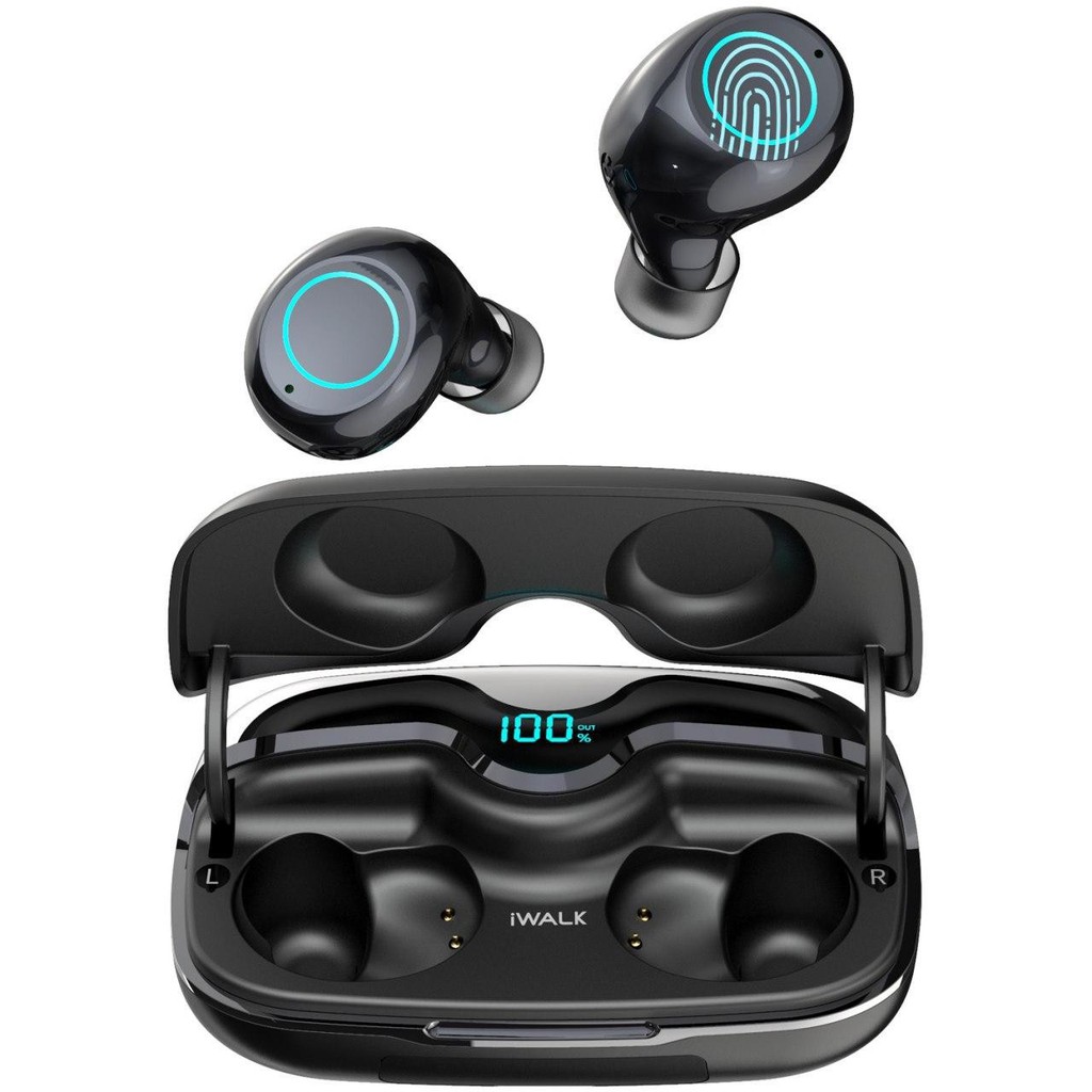 Tai nghe không dây Iwalk Crazy Duo BTC001 bluetooth 5.0, thời gian sử dụng 80h, chống nước IPX5 - Hàng chính hãng