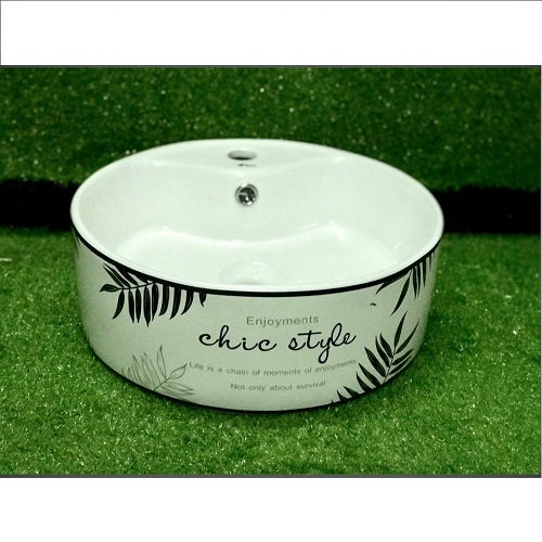 Chậu Lavabo Đặt Bàn Họa Tiết Chữ Đặc Biệt Phong Cách Châu Âu