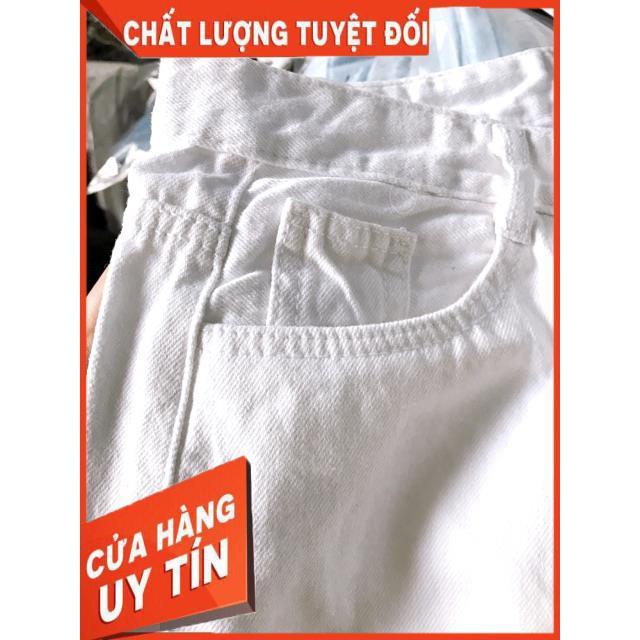 Quần ống rộng jeans trắng vải đẹp - ảnh thật shop chụp