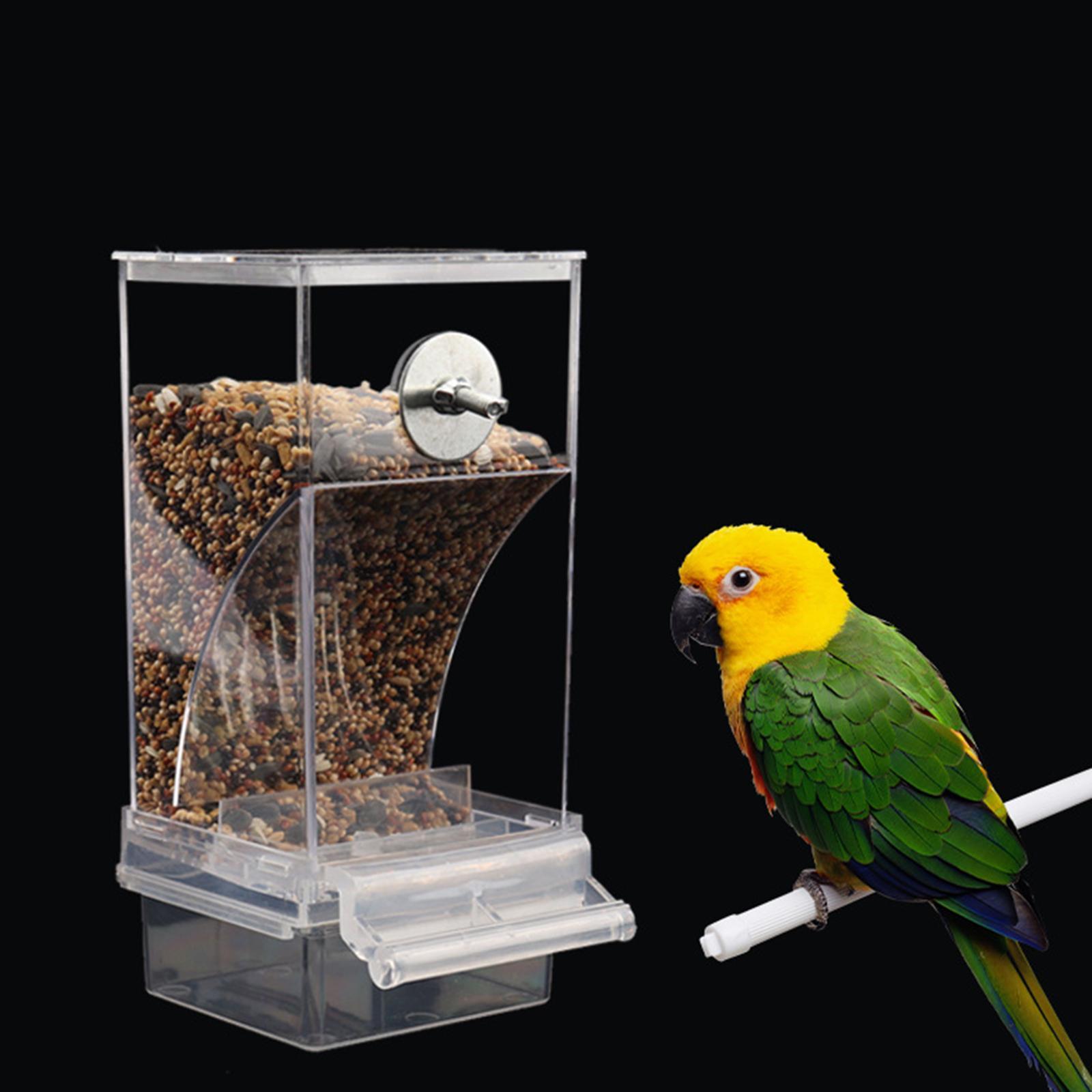 Seed Feeding Automatic Container Box Parrot Feeder Pet Bird Cage Food Feeder