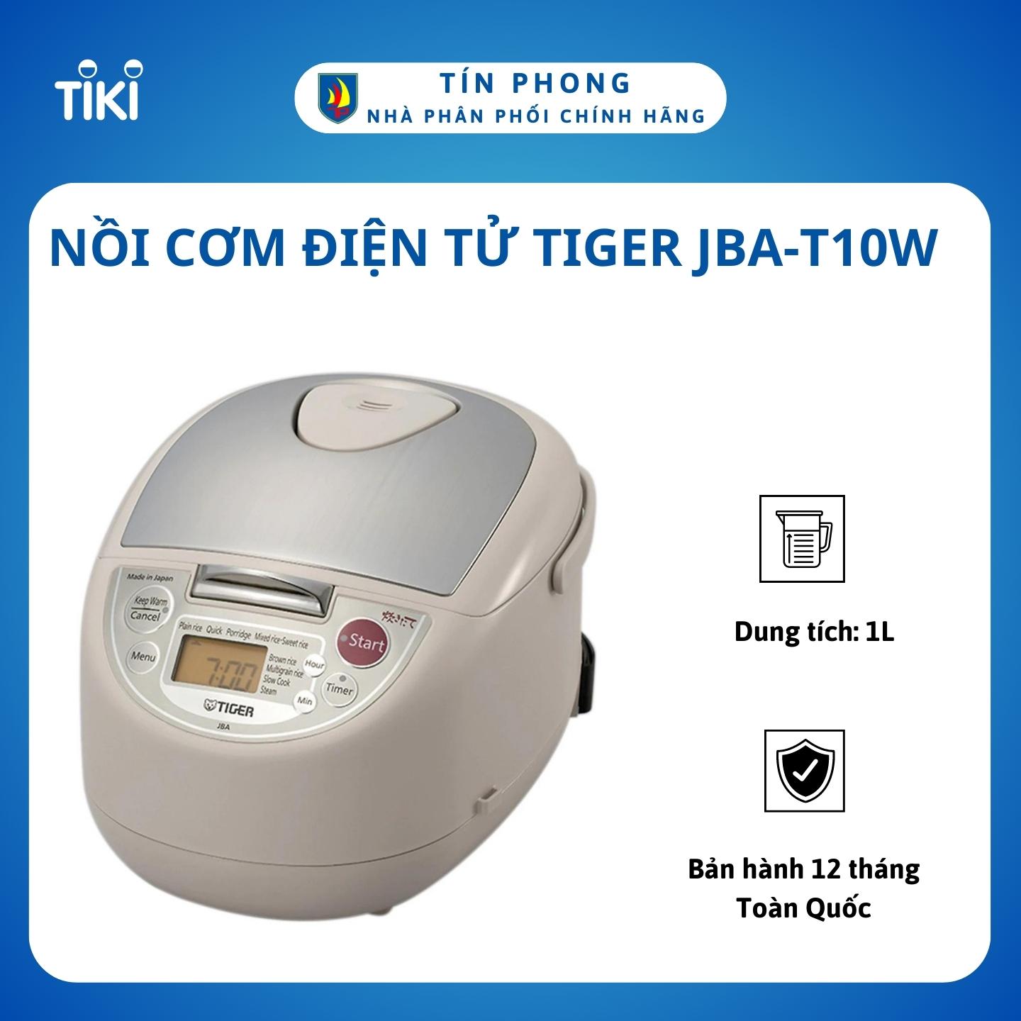 Nồi Cơm Điện Tử Tiger JBA-T10W - 1L - Hàng Chính Hãng