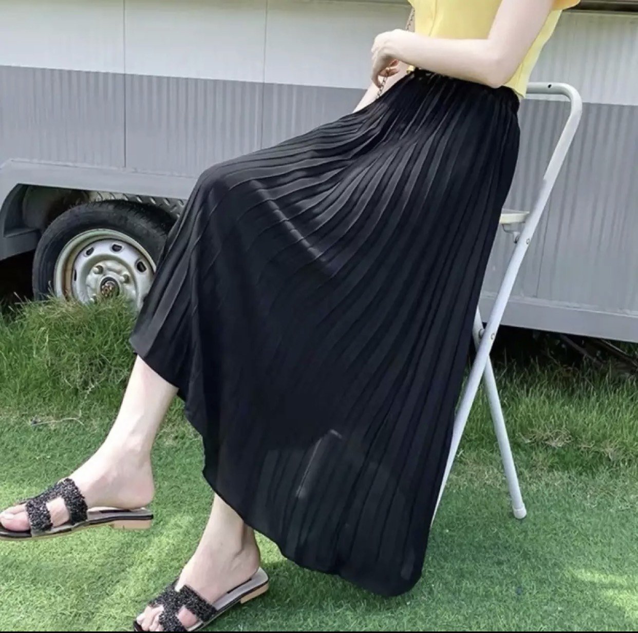 CHÂN VÁY DÀI MIDI XẾP LY - HÌNH SHOP TỰ CHỤP - CÓ LƯNG CHUN SIÊU CO GIÃN BIGSIZE - PHÙ HỢP MỌI CÂN NẶNG, LỨA TUỔI - DỄ PHỐI ĐỒ