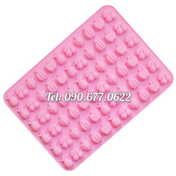 Khuôn silicone làm kẹo dẻo, socola, rau câu 66 hình trái cây - Mã số 1284