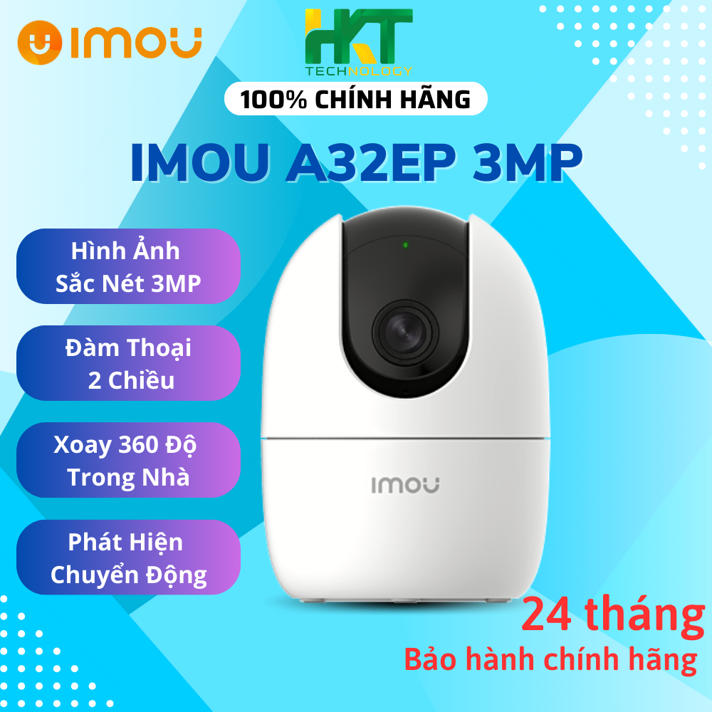 Camera IP Wifi IMOU A32EP 3MP Trong Nhà Xoay 360 Độ, Đàm Thoại Hai Chiều - Hàng chính hãng