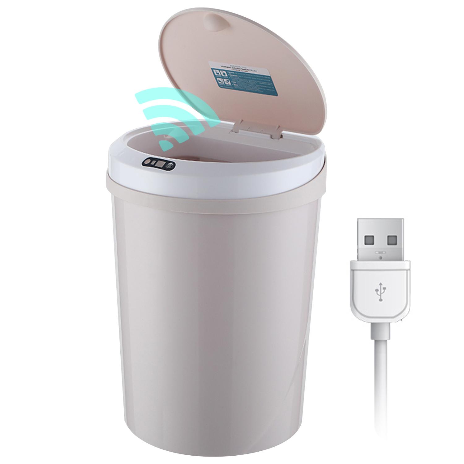 Thùng rác cảm ứng Knock, Thùng rác tự động Cảm biến chuyển động hồng ngoại có nắp đậy cho nhà bếp dung tích 12L