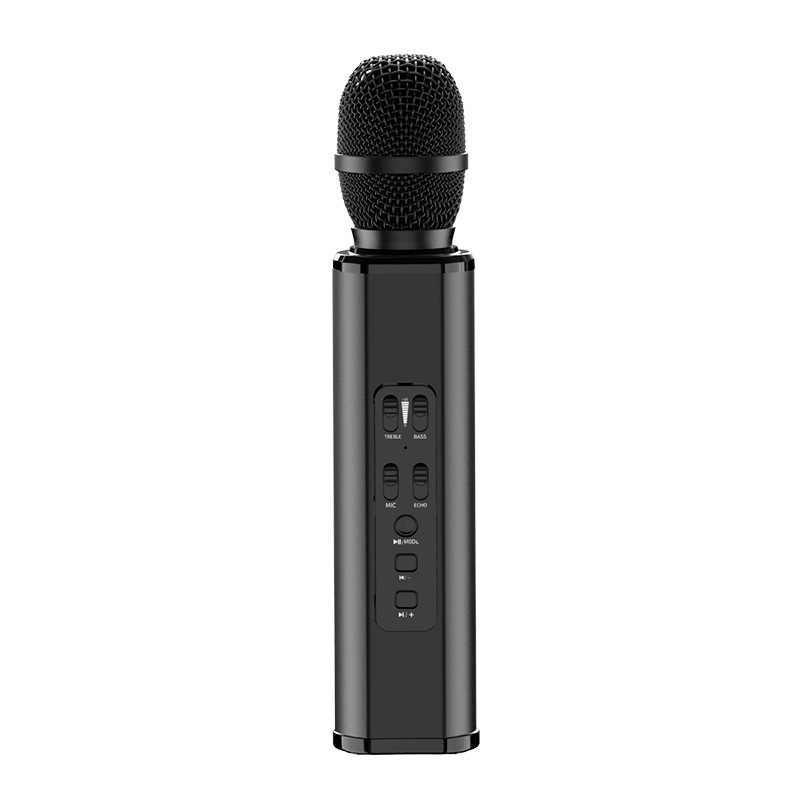 Micro hát Karaoke kiêm Loa Bluetooth âm thanh chất lượng cao - KTV K6 (Màu Đen đậm)