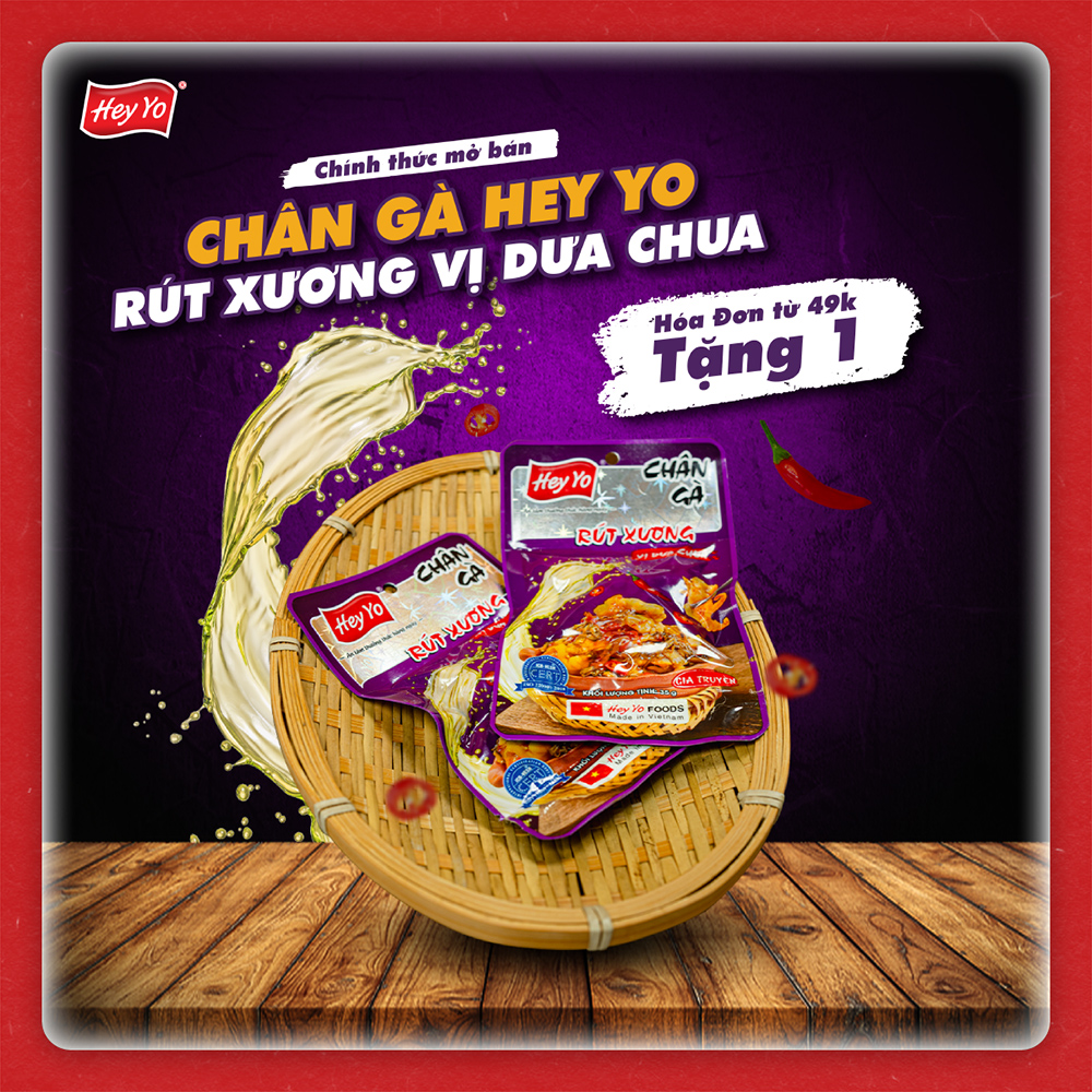 Combo Mix 30 Chân Gà Cay Hey Yo Việt Nam chất lượng Bách Thảo Cung Đình Nhất Tâm Nhất Tâm xì dầu Cay 80g cay xì dầu 80g