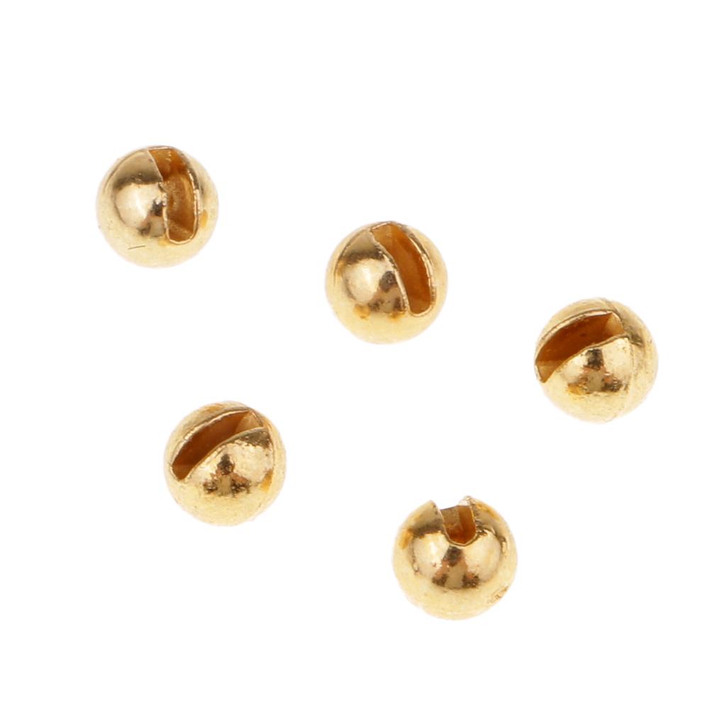 2x25pcs Fly Tying Slotted Tungsten Beads Heavy Nymphs Head Ball Beads 2.5mm