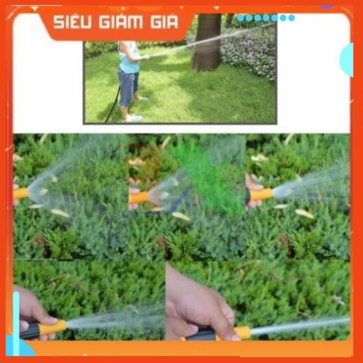 Bộ vòi xịt nước tưới cây, rửa xe VOI-N16.534, Bộ 4 món vòi thẳng + 10m Dây 12/16 mm