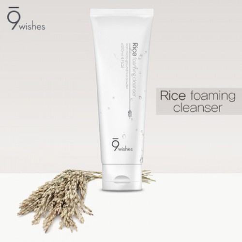 Sữa rửa mặt gạo 9 Wishes Rice Foaming Cleanser Hàn Quốc 120ml