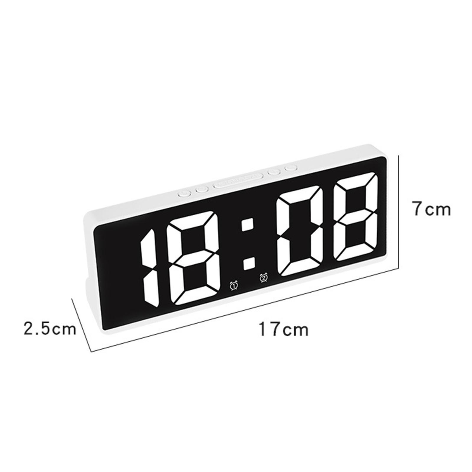 Clock Large LED Display Table Voice Control Temperature Snooze Function Desk Clock Electronic for Bedside Birthday Gifts