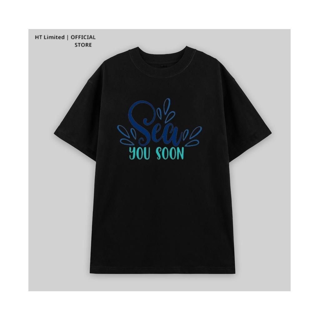Áo thun thiết kế Unisex họa tiết sea you soon basic local brand, Cotton Cao Cấp 100%