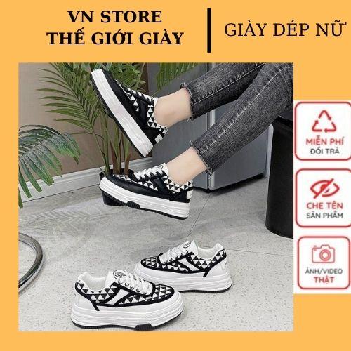 Giày Sneaker Nữ , Giày Thể Thao Đế Cao Bao Chất Trẻ Trung Năng Động Siêu Xinh