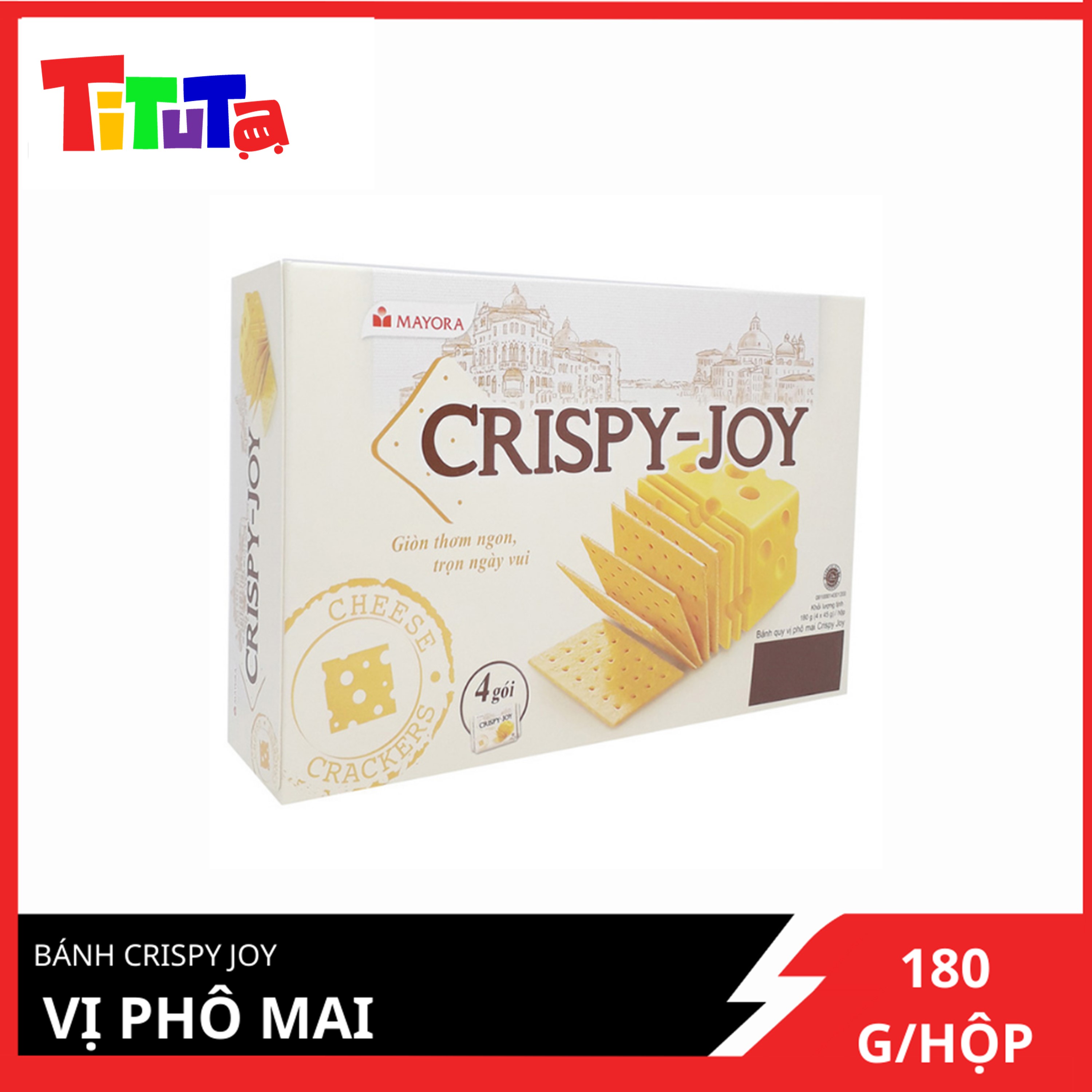 Bánh Crispy Joy Vị Phô Mai 180g