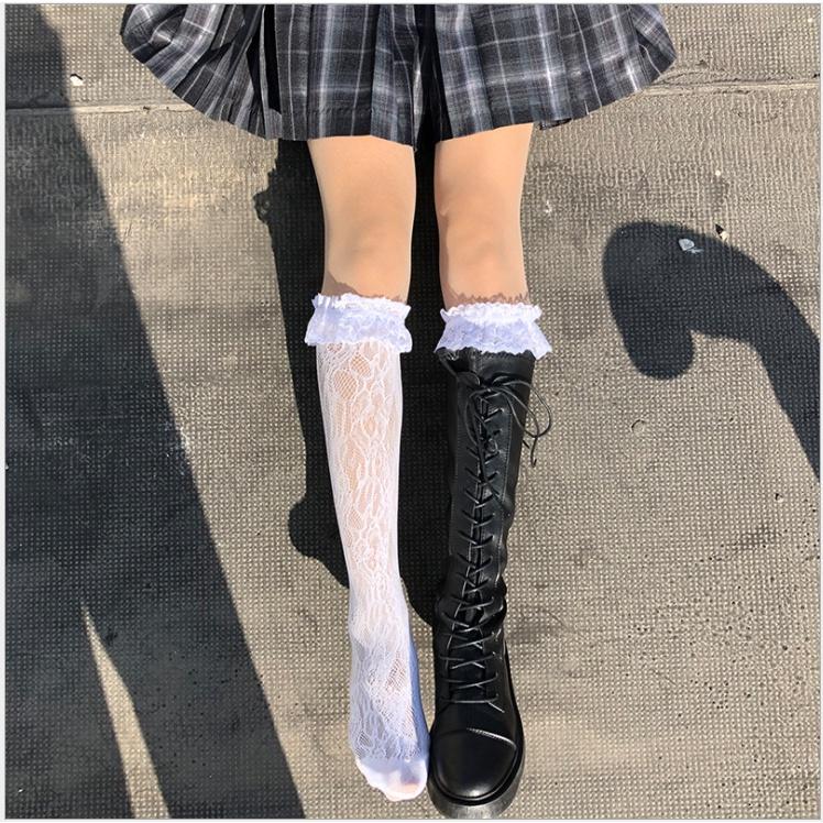 Vớ lolita Nhật Bản Lolita vớ ren nữ Hàn Quốc dài tới đầu gối VT03