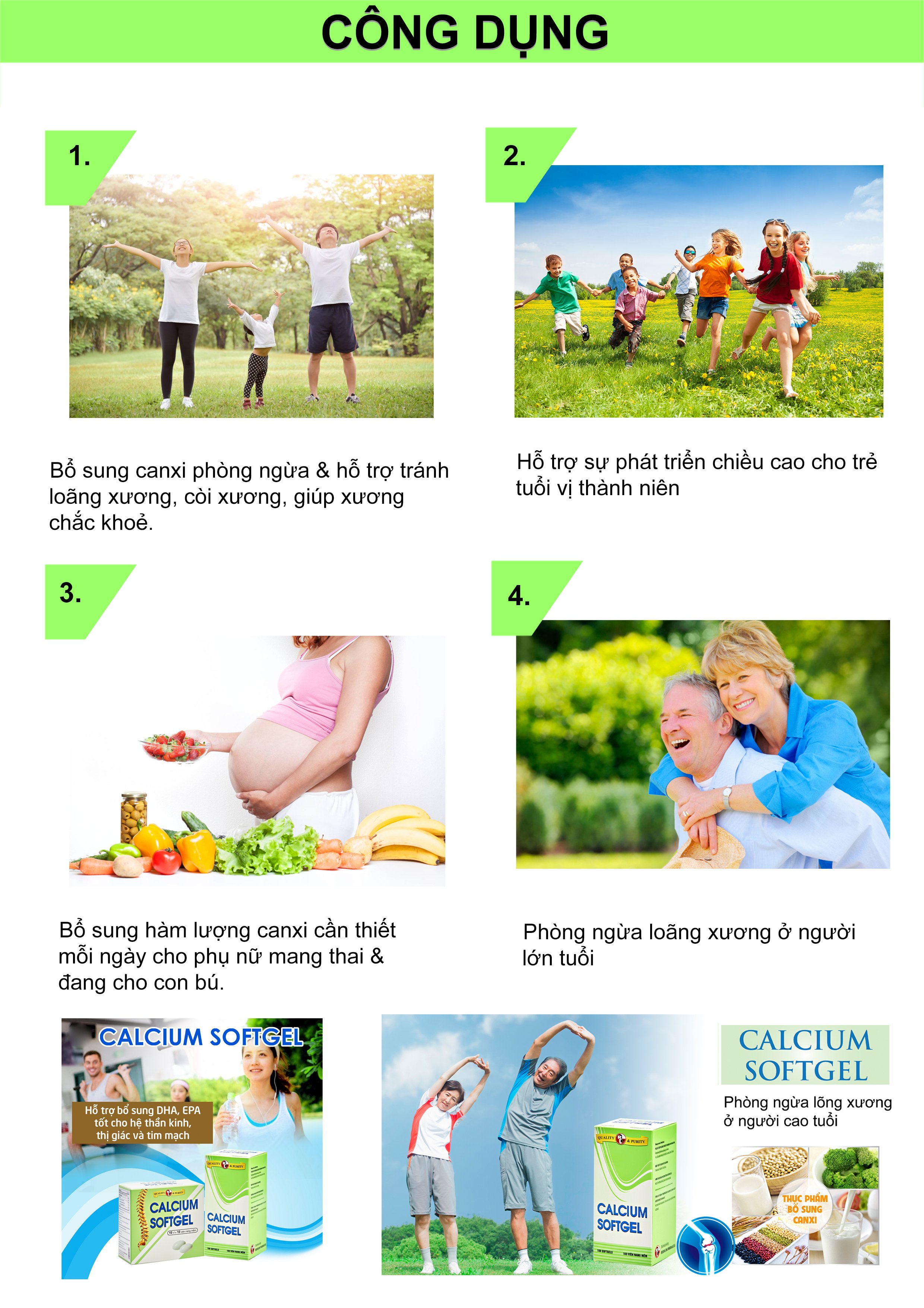 TPCN bổ xương bổ sung Calcium và Vitamin D3- Calcium softgel – Robinson Pharma Usa - Chai 100 viên