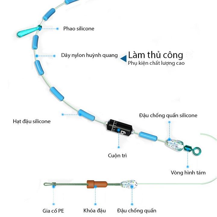 Bộ 2 Dây Trục Câu Đài Huỳnh Quang Phát Sáng TRY&amp;V Chuyên Săn Hàng Phát Sáng Trong Đêm DC21