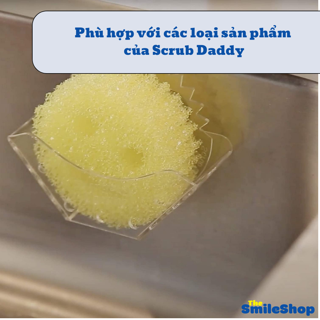 Giá đỡ miếng rửa chén Scrub Daddy Sponge Caddy 1 cái của Mỹ phù hợp mọi loại miếng rửa chén, bọt biển rửa chén