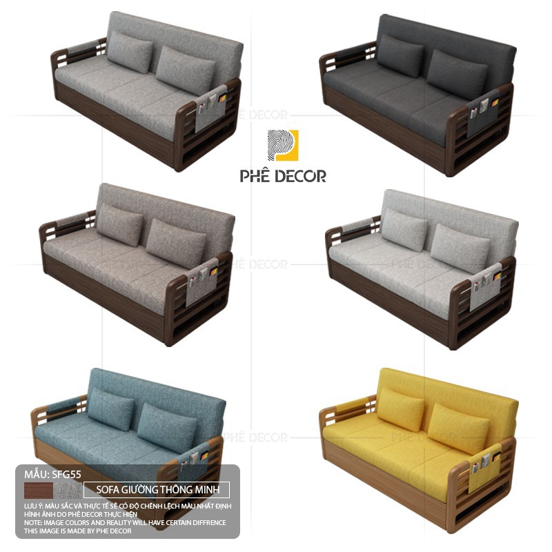 SOFA GIƯỜNG THÔNG MINH MARIA - SFG55 - Vải công nghệ Đệm sơ dừa 200x80x80