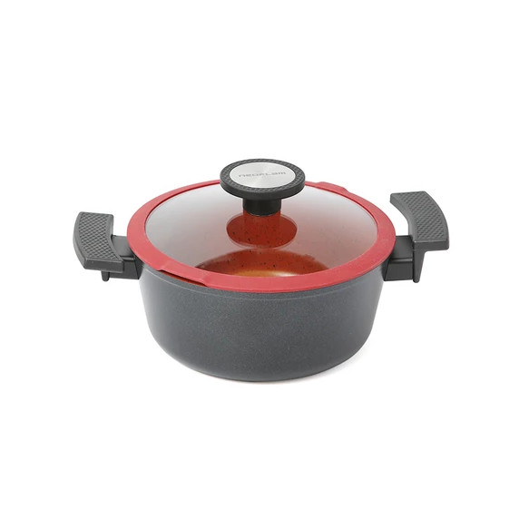 Bộ 5 nồi chảo Neoflam Dechef. Màu đỏ - đen