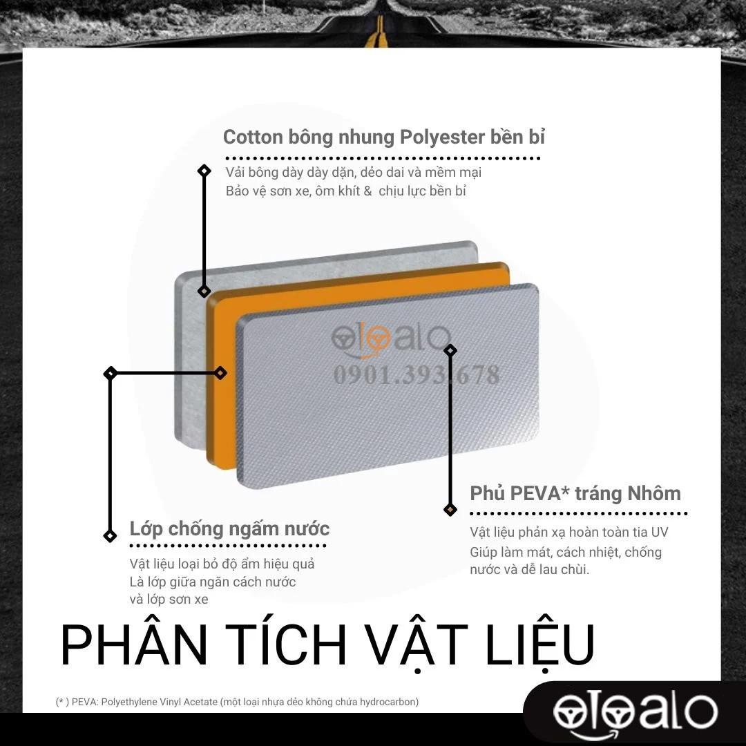 Bạt phủ nửa nóc xe Volkswagen Polo Sedan vải dù 3 lớp