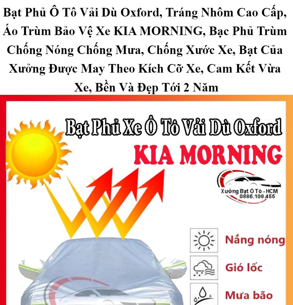 [KIA MORNING] Bạt Phủ Ô Tô Vải Dù Oxford, Tráng Nhôm Cao Cấp, Áo Trùm
