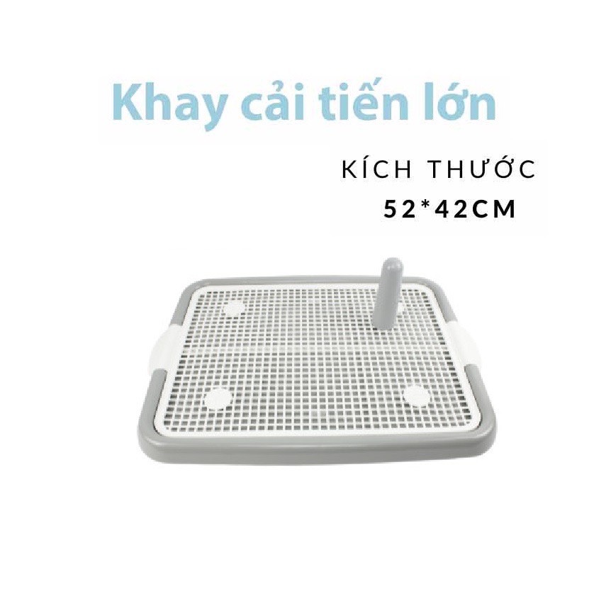 [MẪU MỚI VỀ] Khay vệ sinh Cho Chó Size Lớn 42x52cm Kèm Trụ (Chó Dưới 10kg)