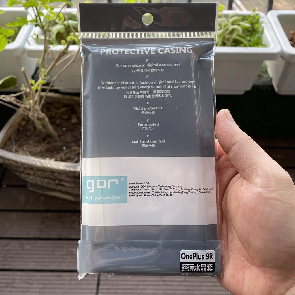 Ốp lưng silicon Gor cho Oneplus 9R siêu mỏng, có gờ bảo vệ camera- Hàng nhập khẩu