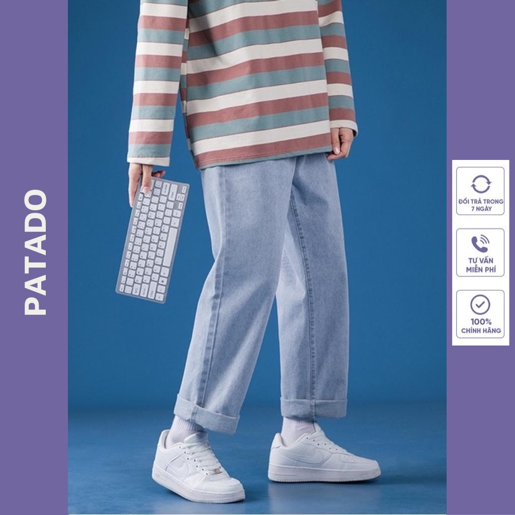 Quần baggy nam ống suông rộng vải jean cao cấp TR01 phong cách hàn quốc hot 2022 Patadoshop