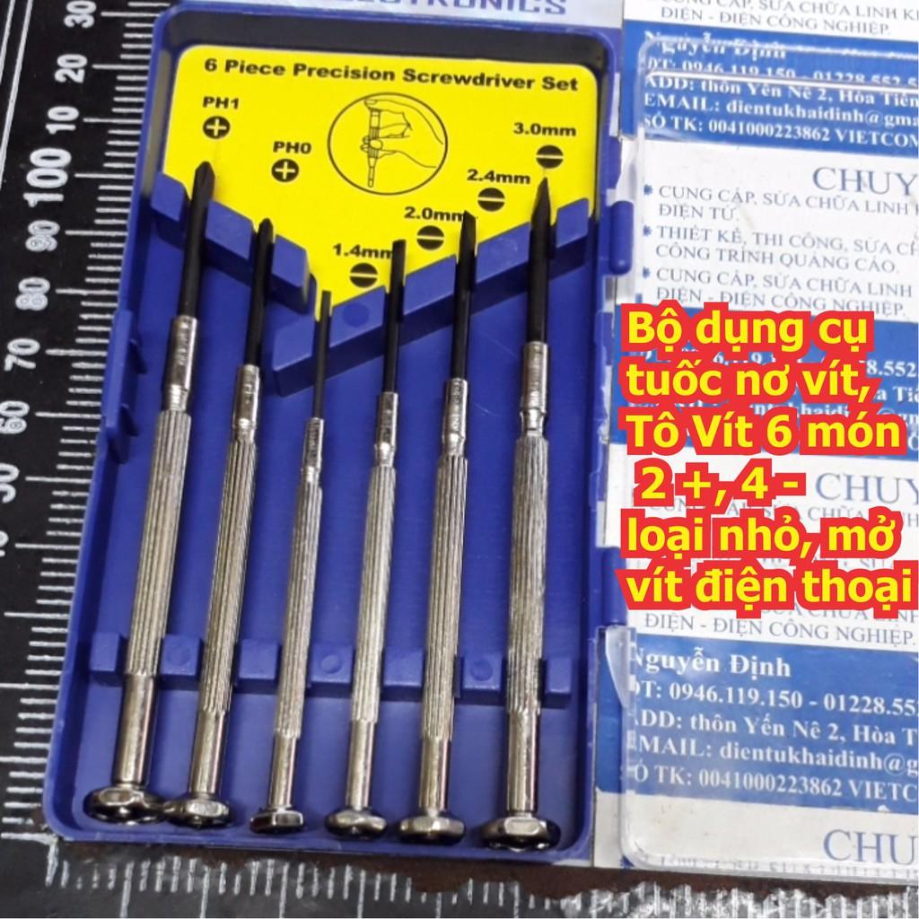 Bộ dụng cụ tua vít tuốc nơ vít, Tô Vít 6 món 2 +, 4 - loại nhỏ, mở vít điện thoại kde5787