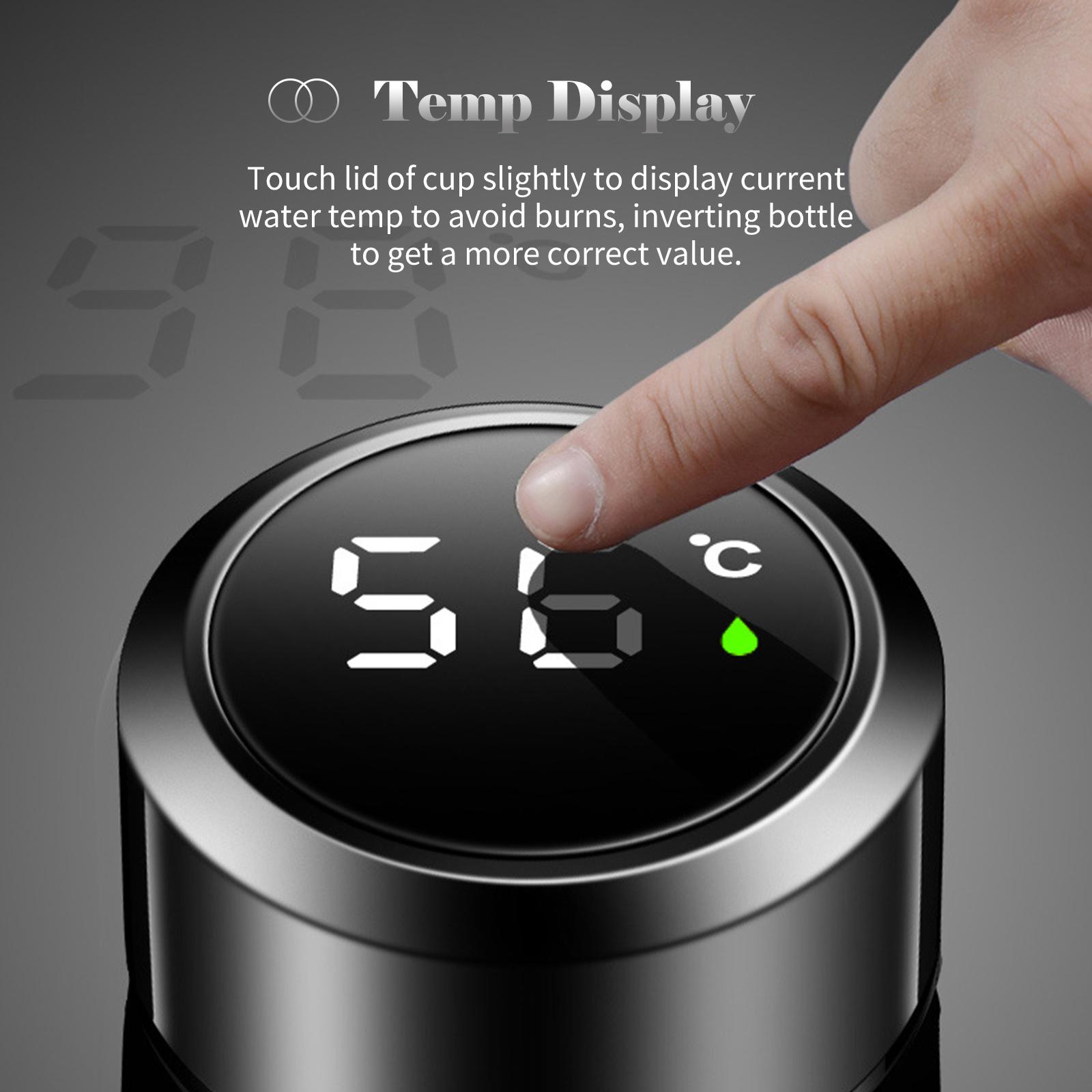 Bình cà phê cách nhiệt chân không có bộ lọc có thể tháo rời, mặt đèn LED hiển thị Temp Travel Slim Coffee