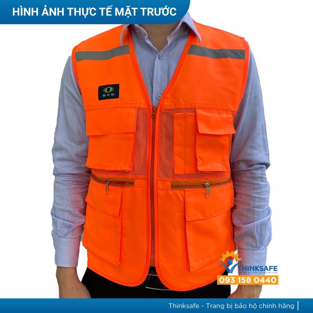Áo gile bảo hộ Thinksafe, áo khoác lao động, áo phản quang giá rẻ, gi lê cho kỹ sư, áo lưới công nhân, vải Pangrim Hàn Quốc cao cấp bền
