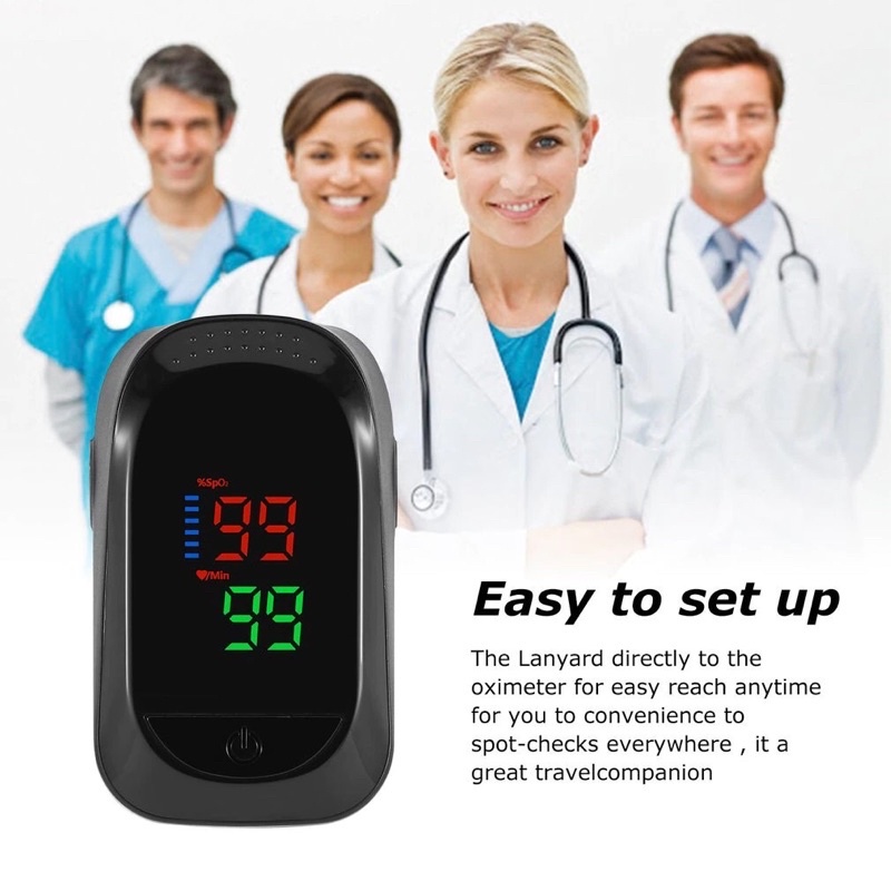Máy đo huyết áp kẹt ngón tay kỹ thuật số màn hình LED đo nồng độ Oxy, SpO2 trong máu
