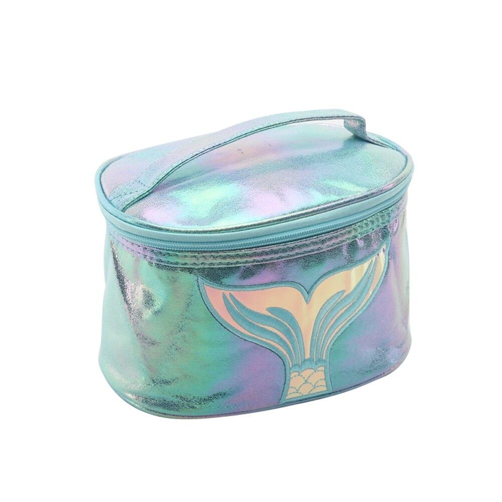 Womens Ladies Mermaid Makeup Cosmetic Bag Portable Case with Zipper Top Handle Box Storage Organizer Toiletry Travel Pouch