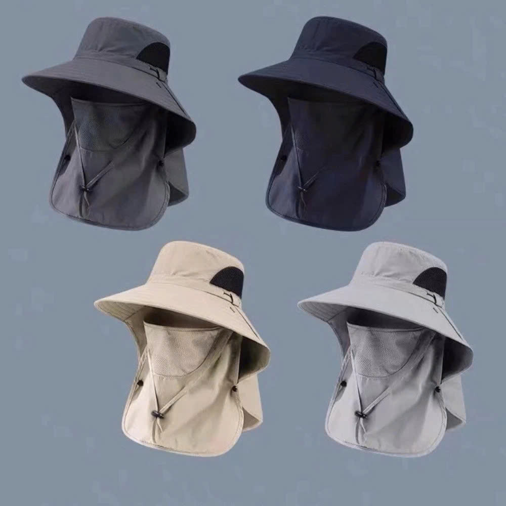 Mũ Tai Bèo Chống Nắng Ngư Phủ Vành Rộng Có Vạt Che Cổ Tháo Rời Vải Nylon Chống Thấm Nhanh Khô Nam Nữ - HÀNG CHÍNH HÃNG MINIIN