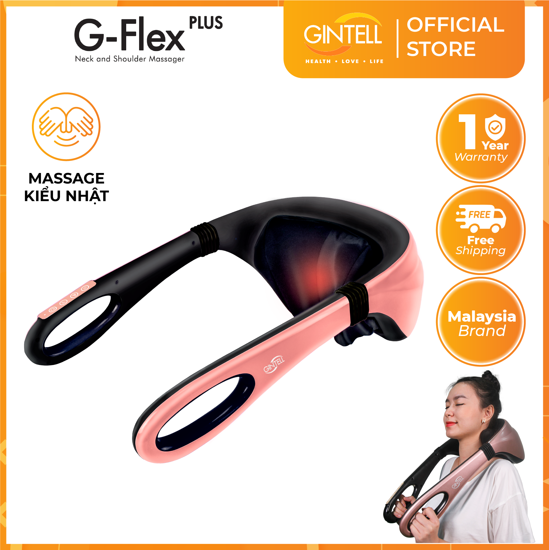 Máy Massage Cổ, Vai, Gáy GINTELL - G-Flex PLUS Chính Hãng