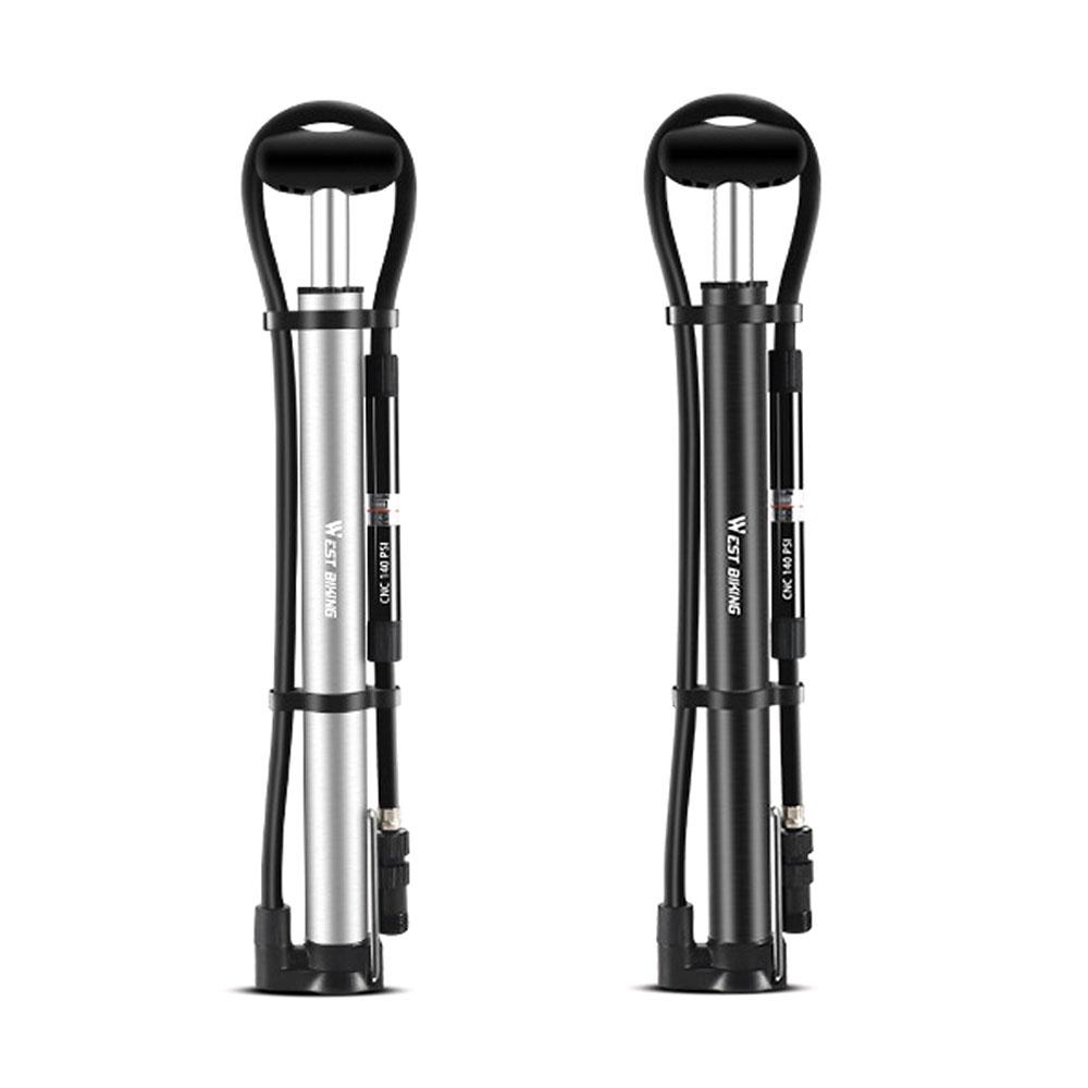 Bơm xe đạp mini WEST BIKING 140psi bơm không khí di động MTB cho xe leo núi, đường trường